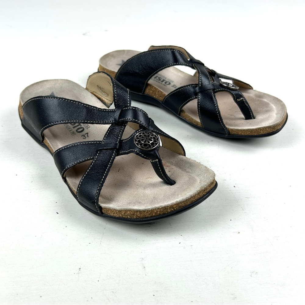 Mephisto Air-Relax Black leather Strappy sandals size 37
